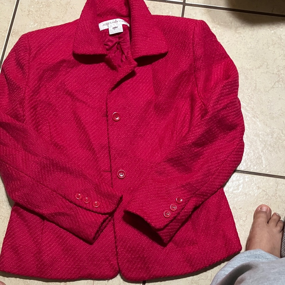 Jones New York Vibrant Red Blazer